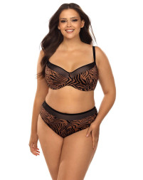 Раздельный купальник plus size с тигровым принтом 