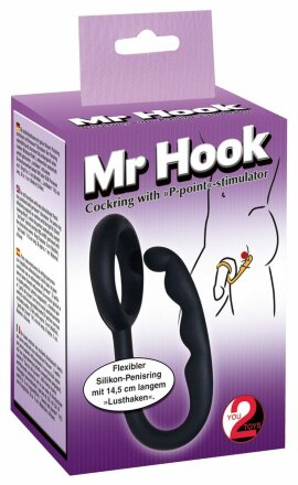 Эрекционное кольцо с анальным стимулятором Mr Hook 