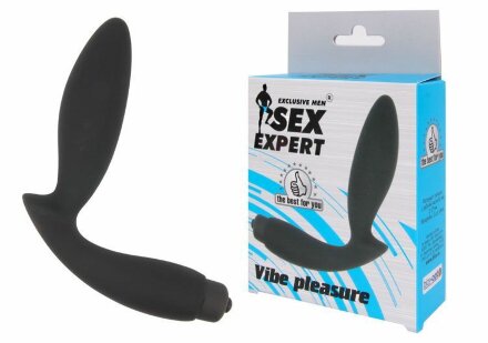 Чёрный вибростимулятор простаты Sex Expert Vibe Pleasure 