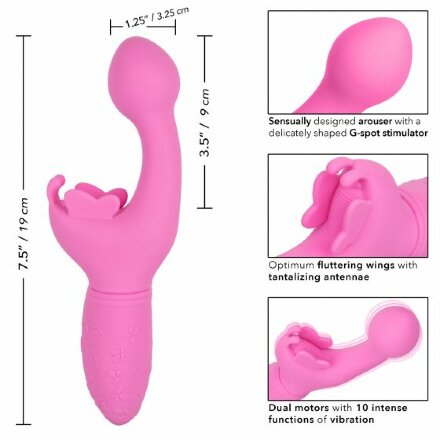 Розовый вибратор-кролик Rechargeable Butterfly Kiss 