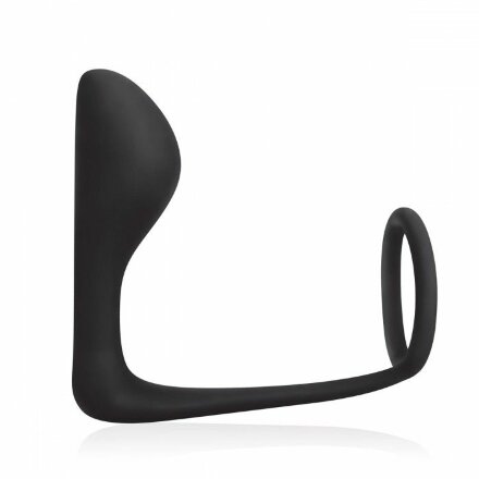 Стимулятор простаты с фиксацией эрекционным кольцом Prostate Gear 