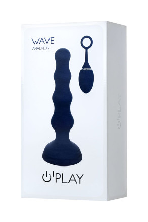 Синяя анальная вибровтулка OPlay Wave с пультом ДУ - 15,5 см. 
