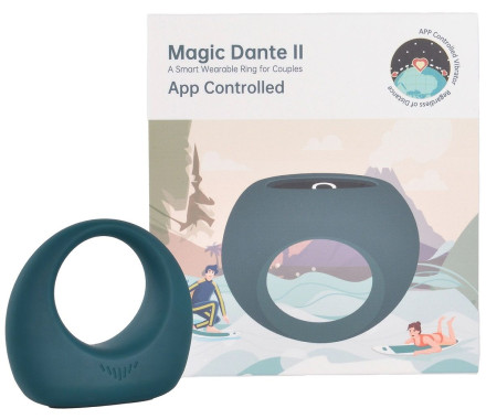 Бирюзовое эрекционное smart-кольцо Magic Motion Dante II 