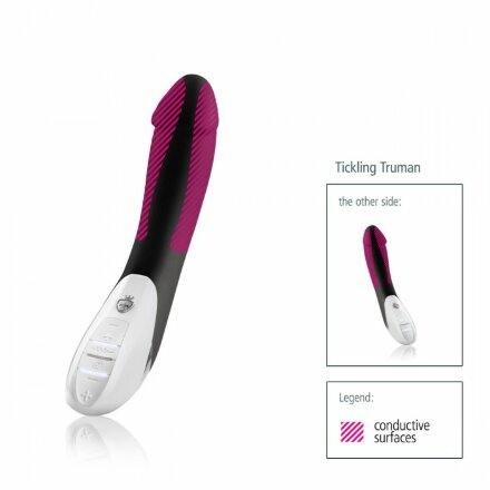 Вибратор с электростимуляцией Tickling Truman - 27 см. 