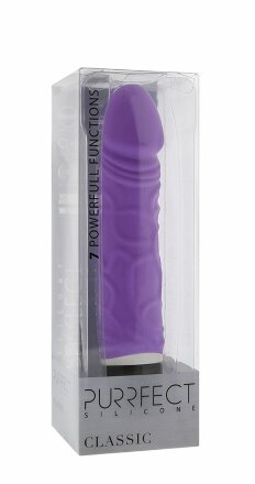 Фиолетовый вибратор-реалистик PURRFECT SILICONE CLASSIC 6.5INCH - 16,5 см. 
