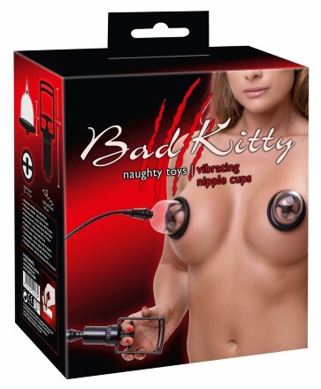 Вакуумная помпа для сосков с вибрацией Bad Kitty Vibrating Nipple Cups 