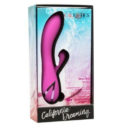 Лиловый вибратор Malibu Minx с функцией всасывания 