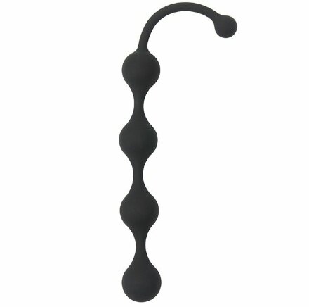 Чёрная анальная цепочка SEE YOU FOUR BEADS ANAL - 24 см. 