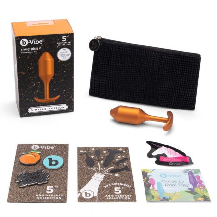 Пробка для ношения цветы бронзы B-vibe Snug Plug 2 - 11 см. 