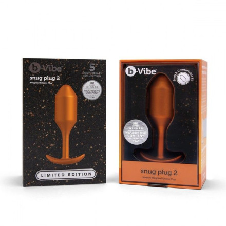 Пробка для ношения цветы бронзы B-vibe Snug Plug 2 - 11 см. 