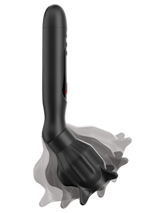 Чёрный вибростимулятор для головки члена с эффектом всасывания Vibrating Roto-Sucker 