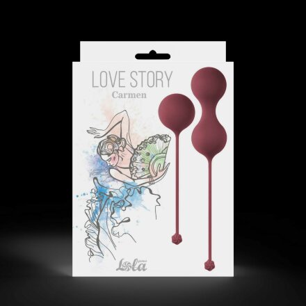 Набор бордовых вагинальных шариков Love Story Carmen 