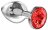 Большая серебристая анальная пробка Diamond Red Sparkle Large с красным кристаллом - 8 см. 