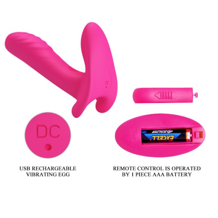 Розовый мультифункциональный вибратор Remote Control Massager 