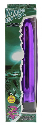 Фиолетовый классический вибратор KRYPTON STIX 7 MASSAGER - 17,8 см. 
