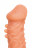 Телесная закрытая насадка с шершавой головкой Cock Sleeve Size M - 15,6 см. 