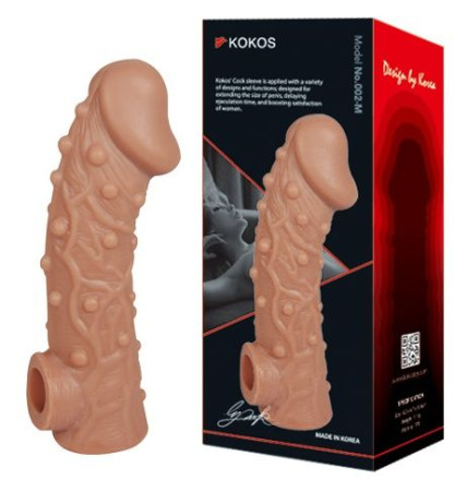 Телесная насадка на фаллос с отверстием для мошонки EXTREME SLEEVE - 15,6 см. 