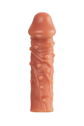 Телесная насадка на фаллос с отверстием для мошонки EXTREME SLEEVE - 15,6 см. 