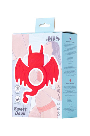 Красное эрекционное кольцо на пенис JOS COCKY DEVIL 