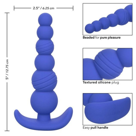 Синяя анальная пробка Cheeky X-6 Beads - 12,75 см. 