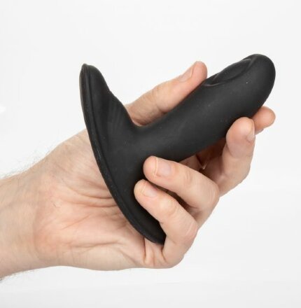 Черный массажер простаты с пультом-браслетом Eclipse Wristband Remote Pulsing Probe - 11,5 см. 
