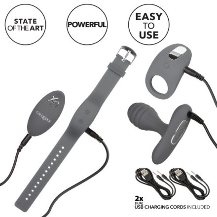 Серый вибронабор Silicone Remote Adventure Set 