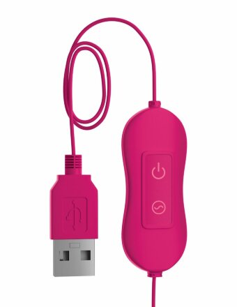 Розовая, рельефная, работающая от USB вибропуля Fun 