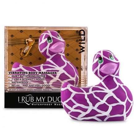 Филетово-белый вибратор-уточка I Rub My Duckie 2.0 Wild 
