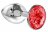 Малая серебристая анальная пробка Diamond Red Sparkle Small с красным кристаллом - 7 см. 