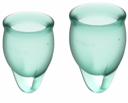 Набор темно-зеленых менструальных чаш Feel confident Menstrual Cup 