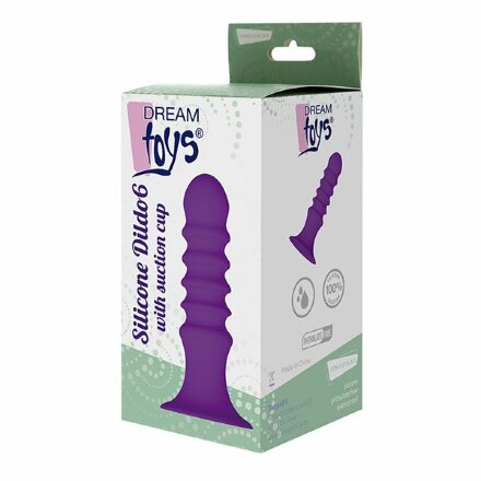 Фиолетовый ребристый анальный стимулятор RIBBED PLUG - 13,5 см. 