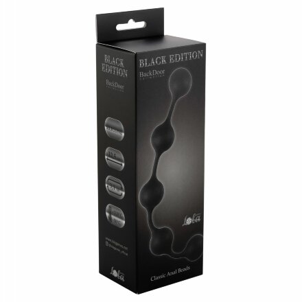 Чёрная анальная цепочка Classic Anal Beads - 31,5 см. 
