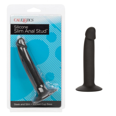 Черный анальный фаллоимитатор Silicone Slim Anal Stud 