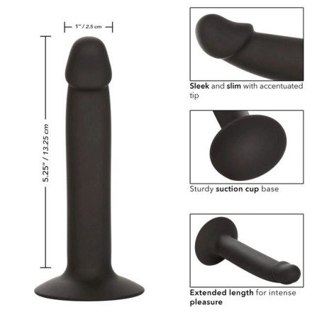 Черный анальный фаллоимитатор Silicone Slim Anal Stud 