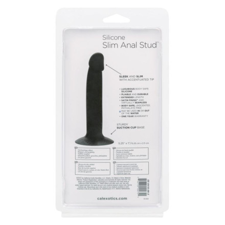 Черный анальный фаллоимитатор Silicone Slim Anal Stud 
