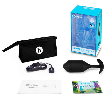 Черная вибропробка для ношения Vibrating Snug Plug 5 - 16,5 см. 