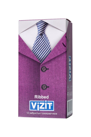 Ребристые презервативы VIZIT Ribbed - 12 шт. 