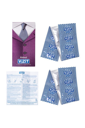 Ребристые презервативы VIZIT Ribbed - 12 шт. 