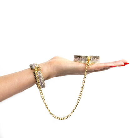 Золотистые наручники Diamond Handcuffs Liz 