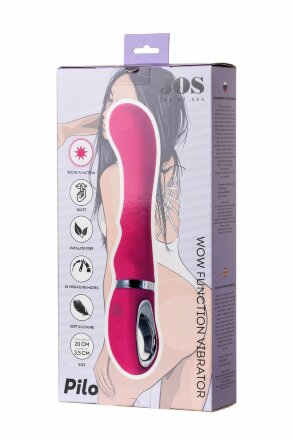 Розовый вибратор JOS PILO с WOW-режимом - 20 см. 