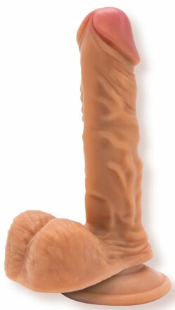 Кофейный фаллоимитатор на присоске Fearless - 16,8 см. 