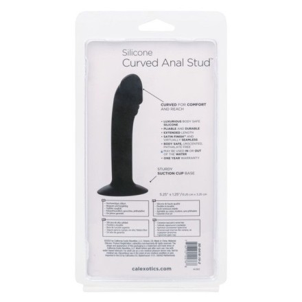 Черный анальный фаллоимитатор Silicone Curved Anal Stud 