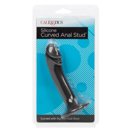 Черный анальный фаллоимитатор Silicone Curved Anal Stud 