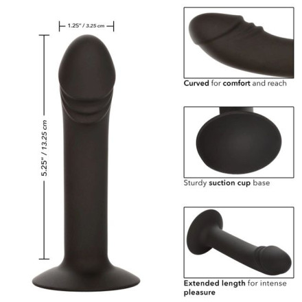Черный анальный фаллоимитатор Silicone Curved Anal Stud 