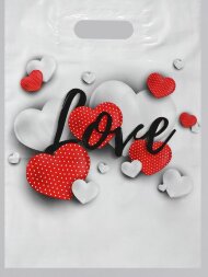 Полиэтиленовый пакет &quot;Love&quot; - 31 х 40 см.