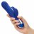 Синий вибратор Signature Silicone Rotating Beaded Rabbit с клиторальным отростком - 22,75 см. 