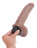 Коричневый фаллоимитатор с эффектом семяизвержения Squirting Cock with Balls - 22,9 см. 