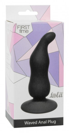 Чёрная анальная пробка Waved Anal Plug Black - 11 см. 