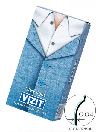Ультратонкие презервативы VIZIT Ultra light - 12 шт. 