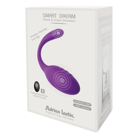 Фиолетовое виброяйцо Smart Dream II + LRS с пультом ДУ 